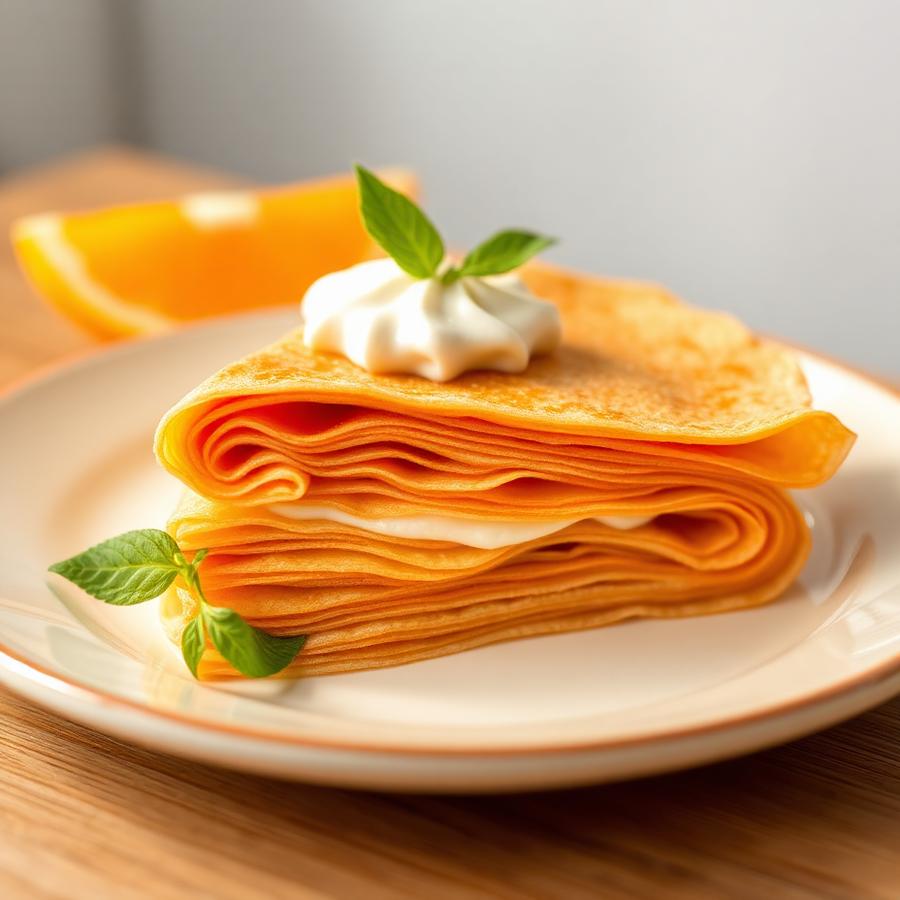 Thai Tea Crepe Cake